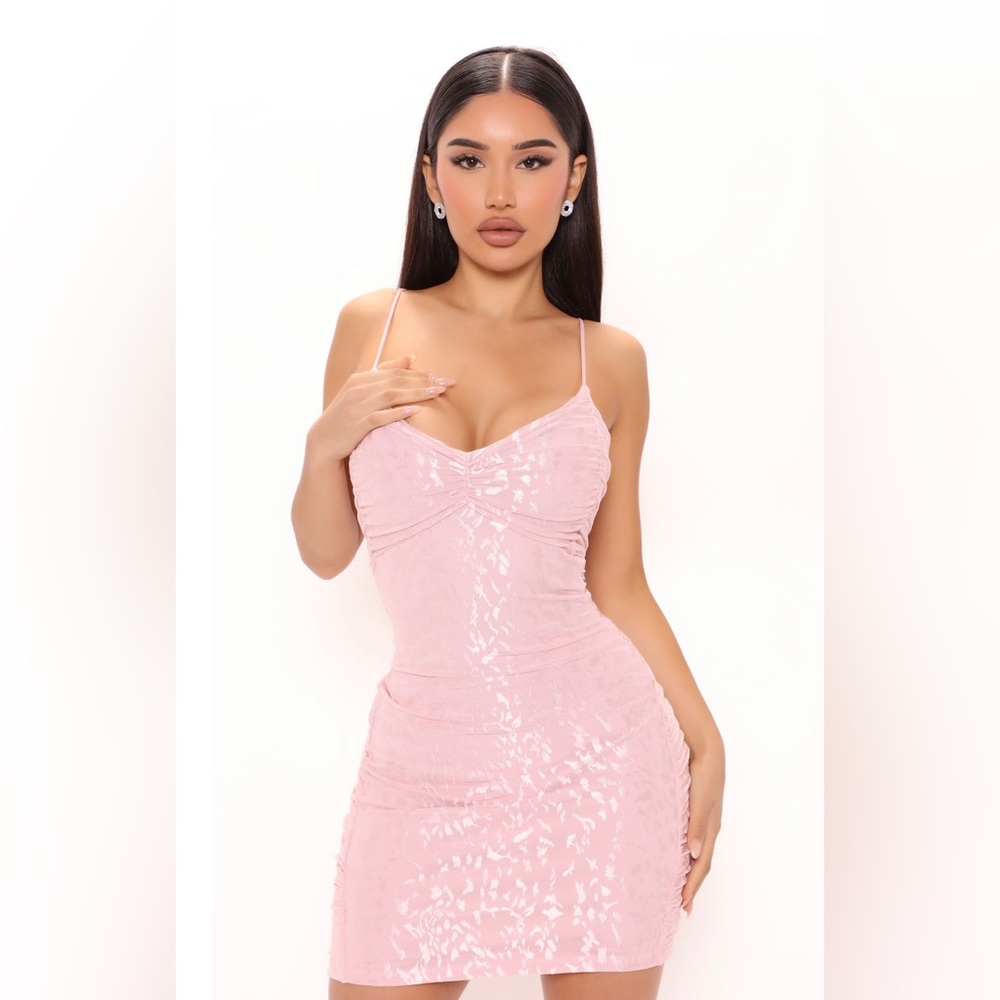 Mesh Detail Pink Mini Dress